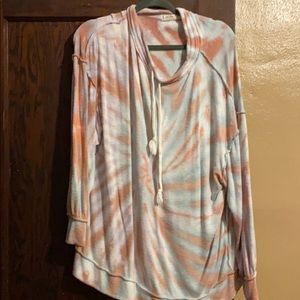 Long sleeve free people tie-dyed shirt